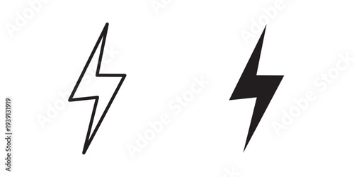 Thunder bolt icon symbol set. Icon design vectors
