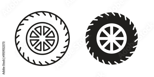 Tire icon symbol set. Icon design vectors