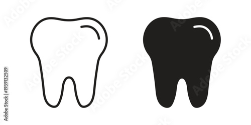 Tooth icon symbol set. Icon design vectors