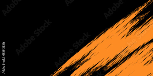 orange black brush Car sticker wrap pattern banner abstract sporty lines black orange color combination grunge brush modern pattern racing motorsport vector design, Eps 10.
