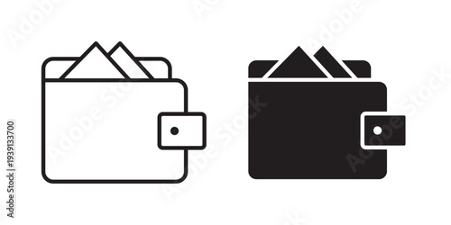 Wallet icon symbol set. Icon design vectors