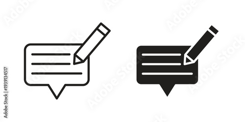 Write comment icon symbol set. Icon design vectors