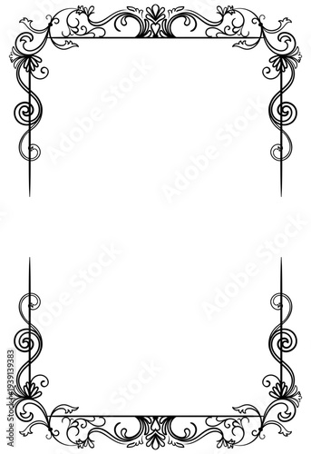 Vintage scroll design, art frame, vintage pattern.