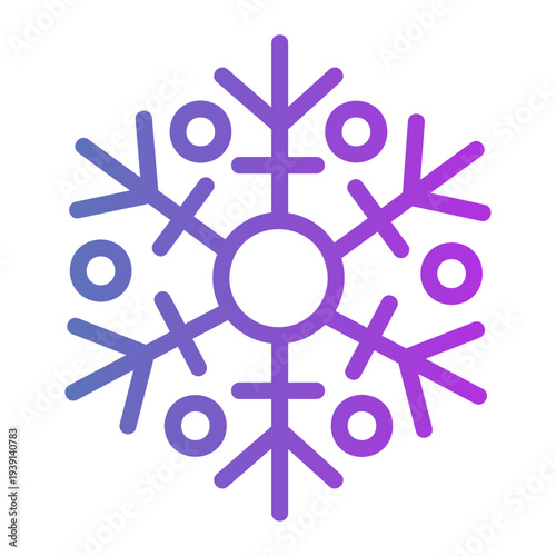 snowflake dost on edges Line Gradient Icon