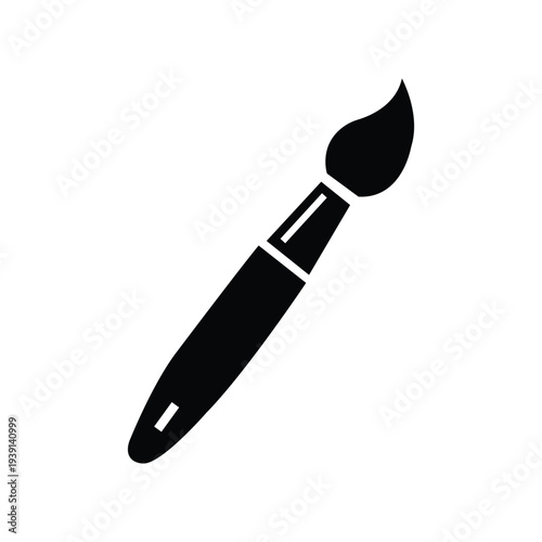 Artistic Brush Icon Silhouette Symbolizing Creativity Craftsmanship and Artistic Expression for Painting and Drawing Projects