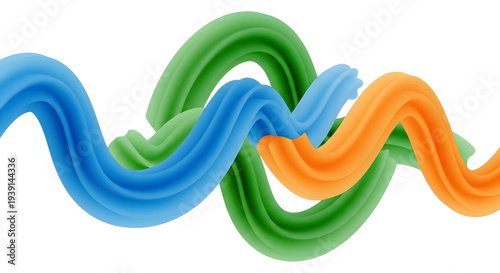 Vibrant flowing ribbons of color twisting and merging in an energetic abstract pattern