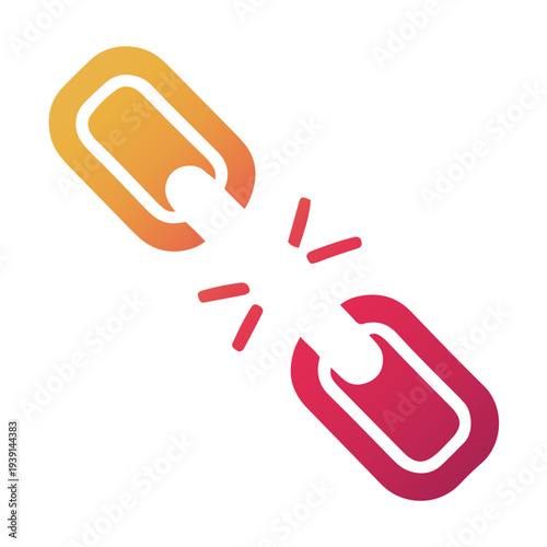 Two interconnected links breaking apart with dynamic motion