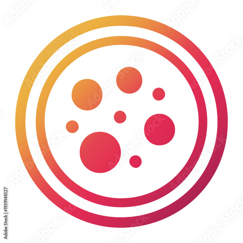 Vibrant circles arranged in a gradient pattern within a circular boundary illustration