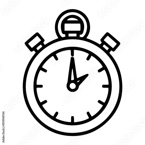 Stopwatch icon illustration showing time measurement from a front view