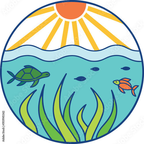 Bild auf Leinwand World Seagrass Day Ocean Awareness