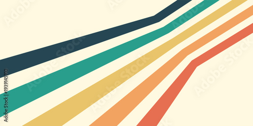 Abstract background of rainbow groovy Wavy Line design in 1970s Hippie Retro style. Vector pattern ready to use for cloth, textile, wrap and other.