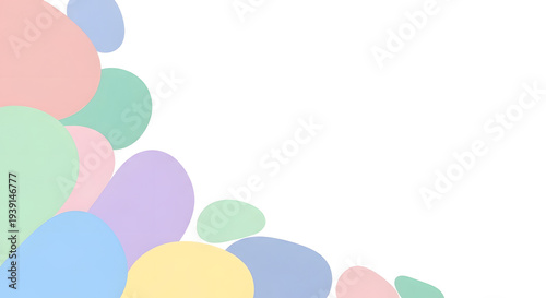 Abstract Pastel Shapes on a White Background - Minimalist Design Elements for Your Projects