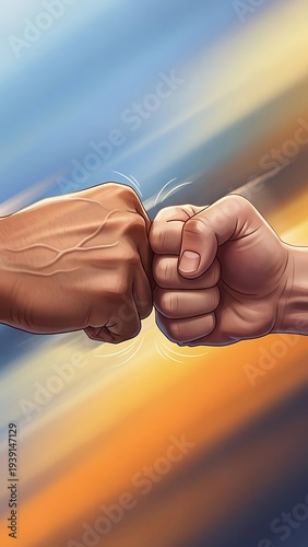A Friendship-themed Fist Bump Glove Poses or Hand Gestures