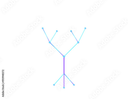 Futuristic artificial intelligence data tree with circuit network branches and digital roots vector illustration