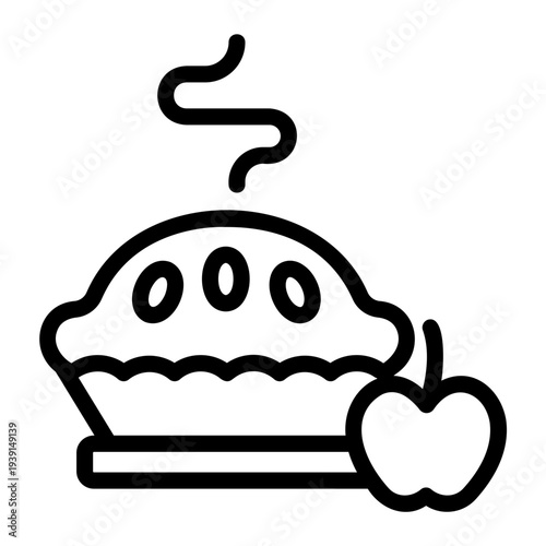 Apple pie Line Icon