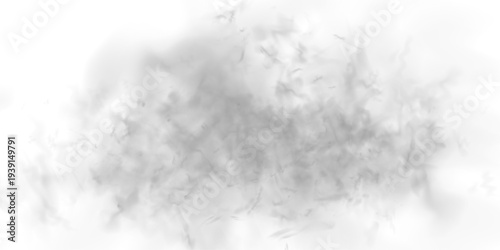 Grey smoke twists upward in smoky spirals through mist, steam. Cloud, fog float inside moving vapor layers. Thunder, storm form realistic atmospheric phenomena with fire burning flame glow. PNG vector