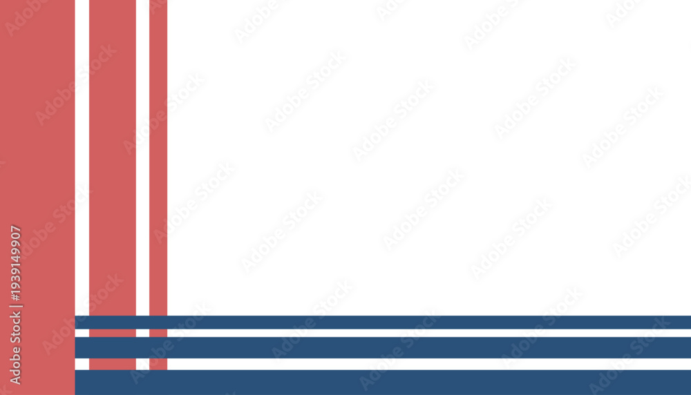 Fototapeta premium Red White Blue Striped Pattern Design.