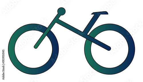 Simple Green Bicycle Illustration Side View.
