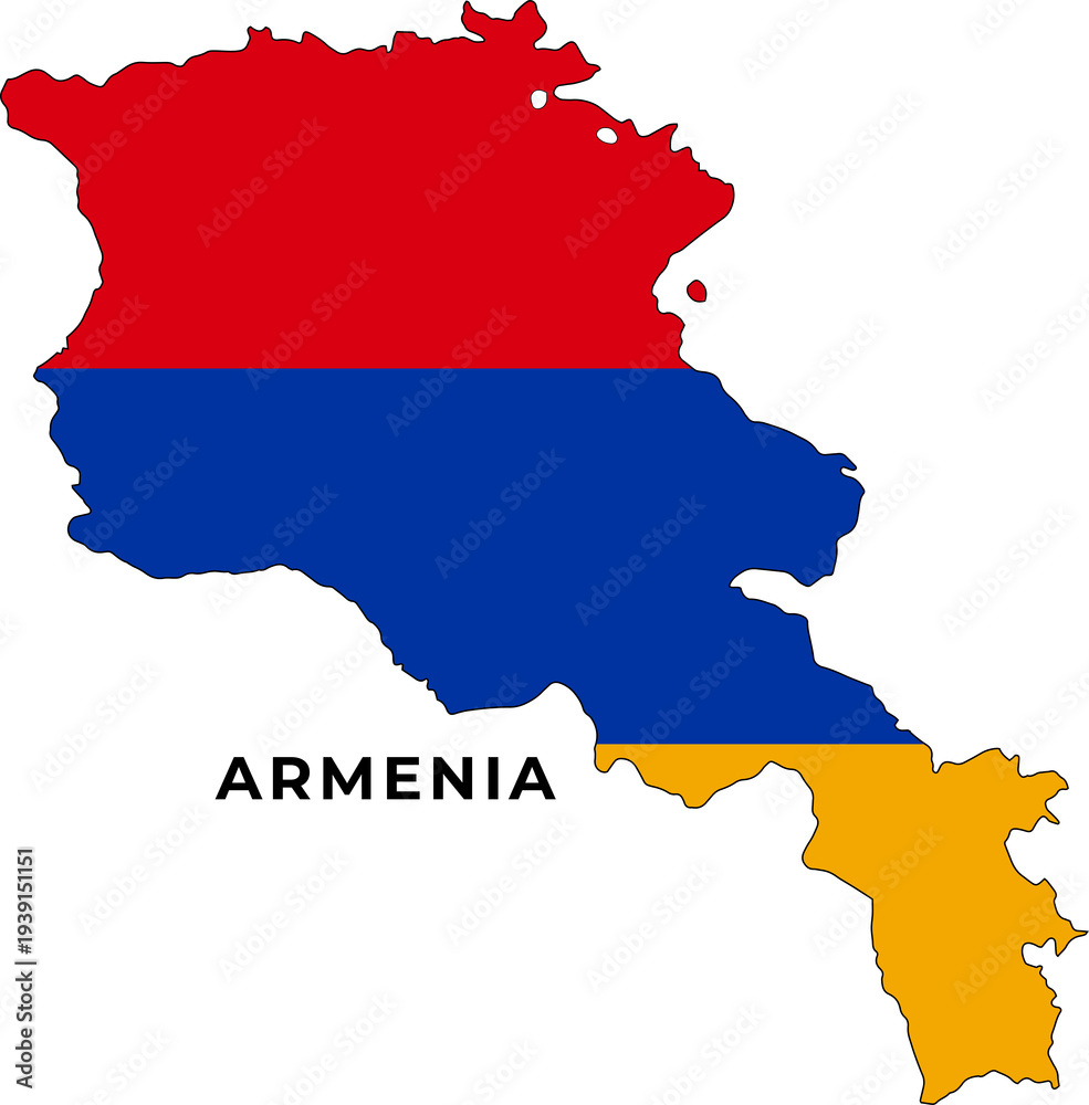 Obraz premium Armenia Map With Flag