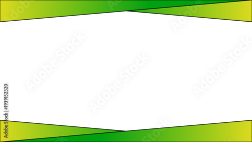 A minimalist abstract background featuring green shapes and a white center