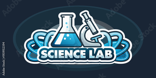 A colorful logo depicting science lab equipment and the text science lab