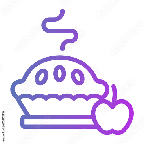 Apple pie Line Gradient Icon