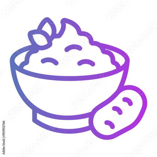 Mashed potatoes Line Gradient Icon
