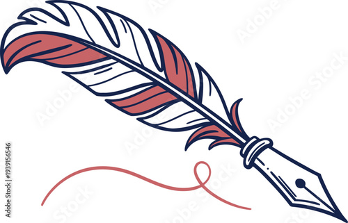 Writing with Bird Wings Concept. Creative Writing Using Bird Wings. Bird Wings Inspired Writing Theme. Flying Quill Writing Concept Design. Bird Wing Pen Creativity Illustration. Writing Ideas