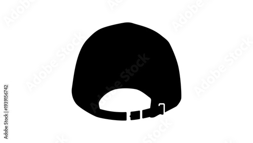 Back view of the cap, black isolated silhouette