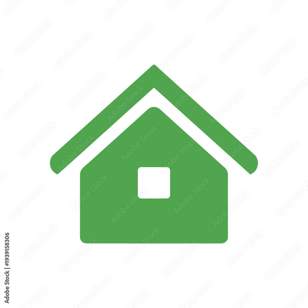 Fototapeta premium Flat design green house home icon symbol