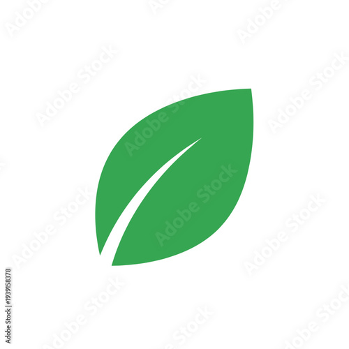 Simple green leaf icon symbolizing nature and growth