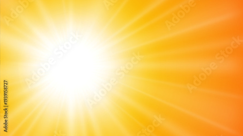 Sun and orange sky background, hot summer concept weather.