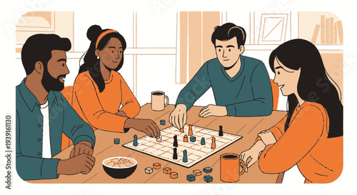 Group of People Playing Chess Together.
