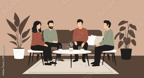 Group of People Sitting in a Circle.