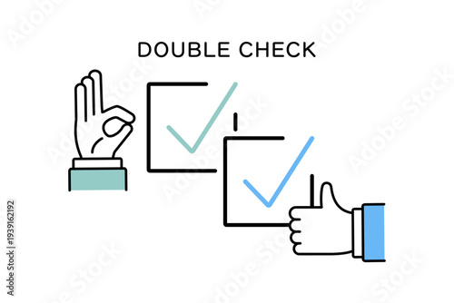 ダブルチェックを行うビジネスマンの手