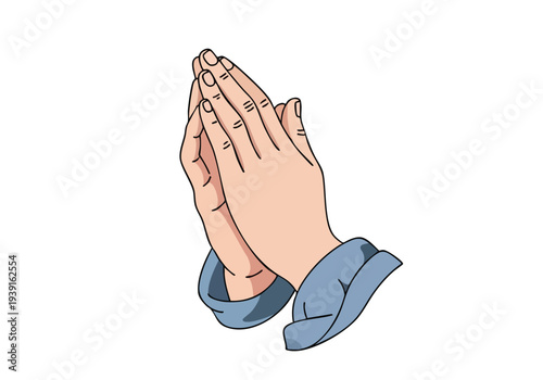 Two hands clasped together in a prayer or gesture of gratitude, symbolizing hope and faith