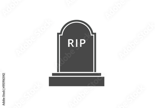 RIP gravestone icon representing death and remembrance, symbolizing finality and solemnity