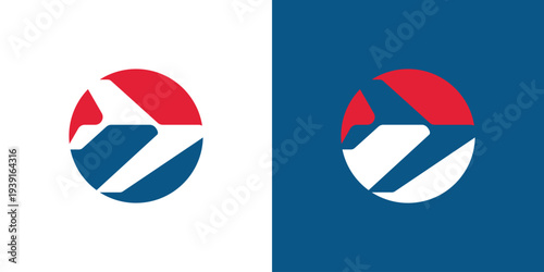 Dual meaning logo combining circle and aviation flight elements, symbolizing global travel, freedom of movement, precision, innovation, and continuous connection across the skies