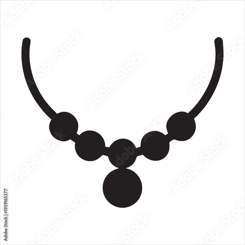 Elegant necklace silhouette icon for jewelry and fashion designs