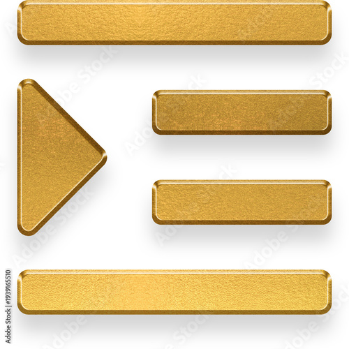 Obraz na plátně gold indent icon on transparent background