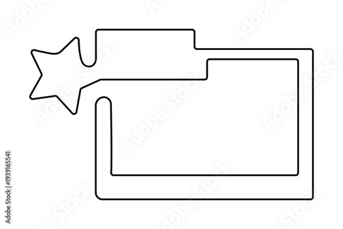 Folder icon continuous one line drawing minimalist outline vector illustration