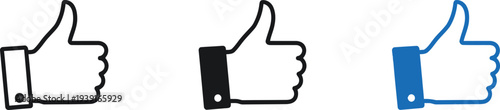 Thumb up icons in different colors and styles