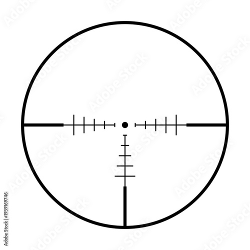 Sniper rifle aim isolated on transparent background. Crosshair target choose destination icon. Aim shoot focus cursor. Bullseye mark targeting. Game aiming sight dot pointer. Vector PNG