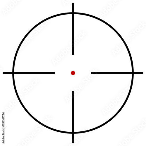Sniper rifle aim isolated on transparent background. Crosshair target choose destination icon. Aim shoot focus cursor. Bullseye mark targeting. Game aiming sight dot pointer. Vector PNG