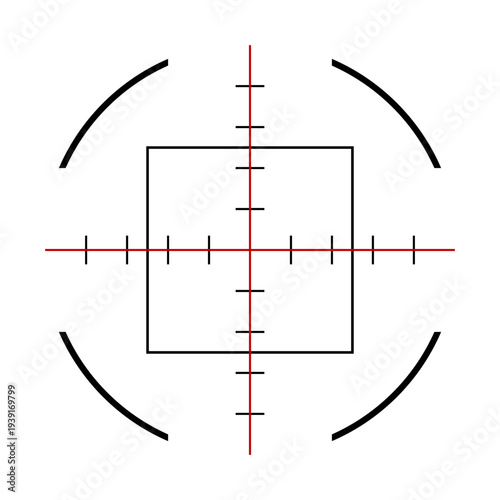 Sniper rifle aim isolated on transparent background. Crosshair target choose destination icon. Aim shoot focus cursor. Bullseye mark targeting. Game aiming sight dot pointer. Vector PNG