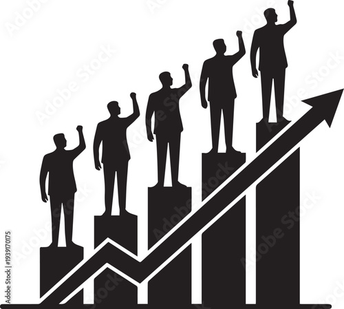 Growth Strategy Visualization: Corporate Team on Chart