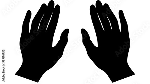 Praying Hands Black Silhouette PNG, Prayer Gesture Icon