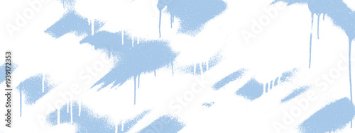 Light blue graffiti background with white spray paint texture and dripping effects