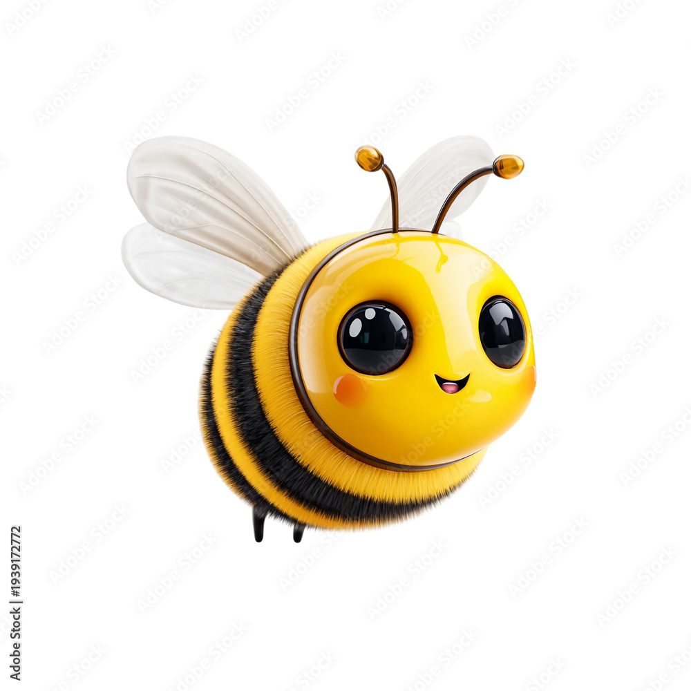 Obraz premium cute bee 3d rendering isolated on with white background
