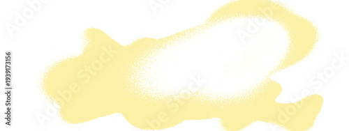 Pale Yellow Spray Paint Splatter Shape on White Background